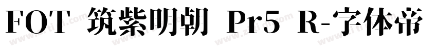 FOT 筑紫明朝 Pr5 R字体转换